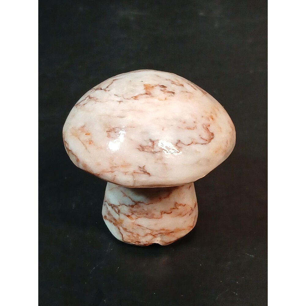 Vintage Soapstone Mushroom Carving Small Stone Mushroom Figurine Nature Decor